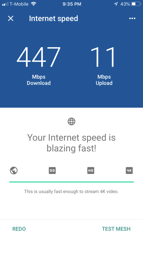 WiFi Speed Results